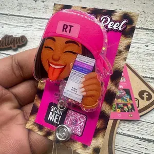 Respiratory Therapist Hospital ID Healthcare Worker Lab Nurse Xray Pharmacy Reg  Glitter Acrylic Badge Clip Nurse Badge Reel