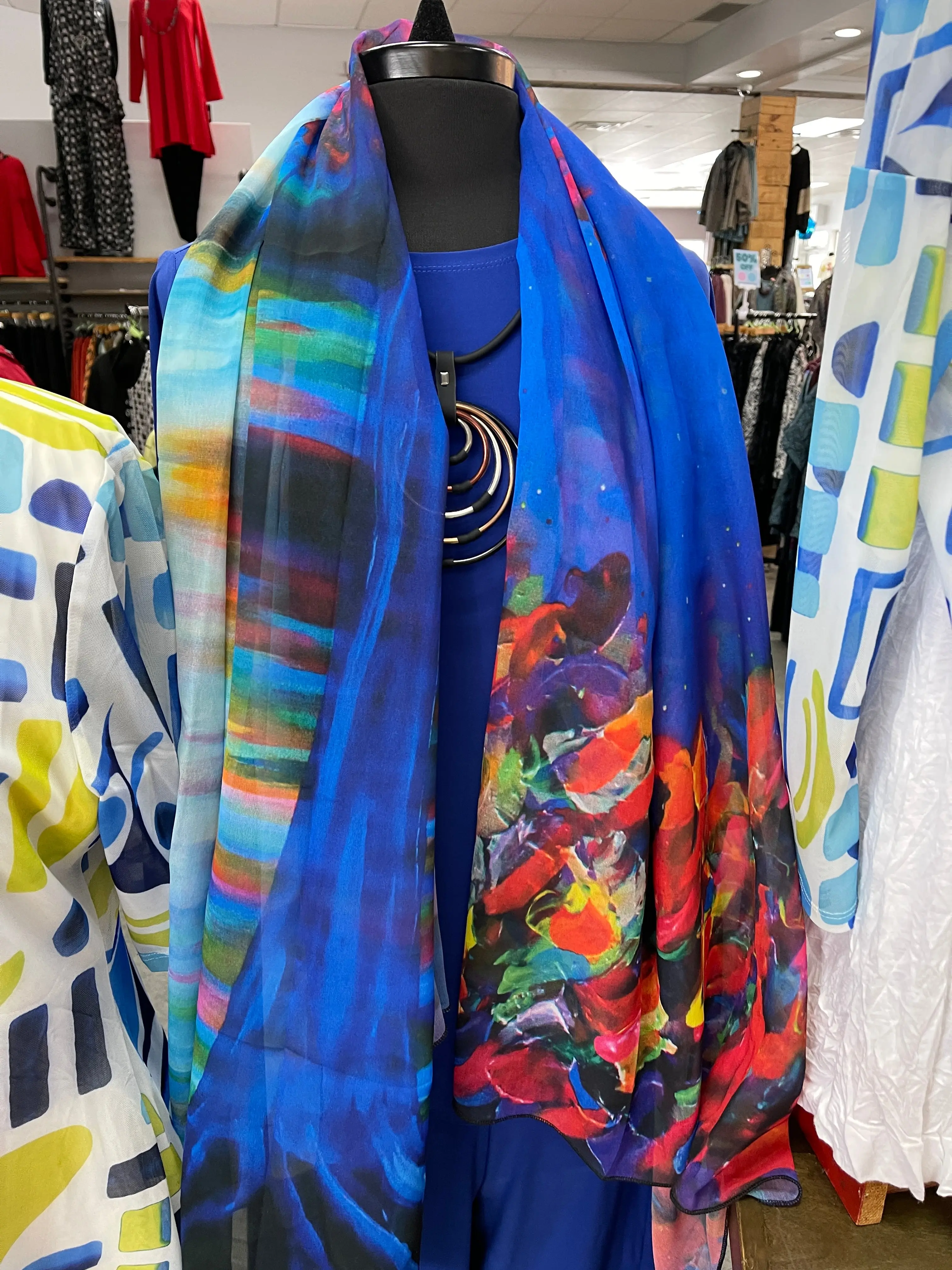 Hand Painted Artwork Watercolor Scarf
