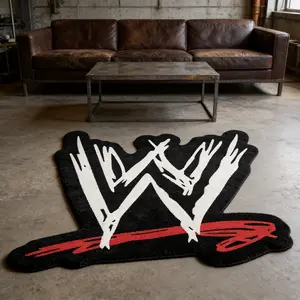 Wwe Abstract Graffiti Carpet in, Industrial Style Mat for Bedroom and Living Room, Non-Slip Modern Area Rug Design, Abstract Rugs