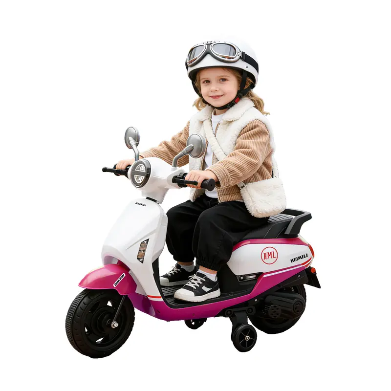 HEIMILI Kids Eletric Motorcycle,6V Kids Scooter with Elegant Design, Pedal Start, Music&Light,Scooter for Girls 3 Years Old
