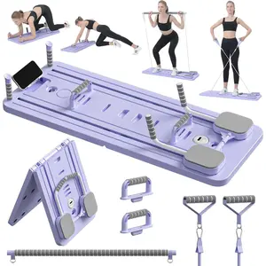 Pilates Board - Pilates Reformer Set, Multi-Purpose Foldable Pilates Reformer Board for Home, 5 in 1 Pilates Sliding Board