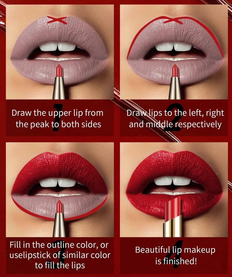 2-in-1 Waterproof Matte Lipstick Lip Liner Pencil Pen Nude Color Long-Lasting Smooth Lip Liner Ideal Gift For Mother's Day Makeup