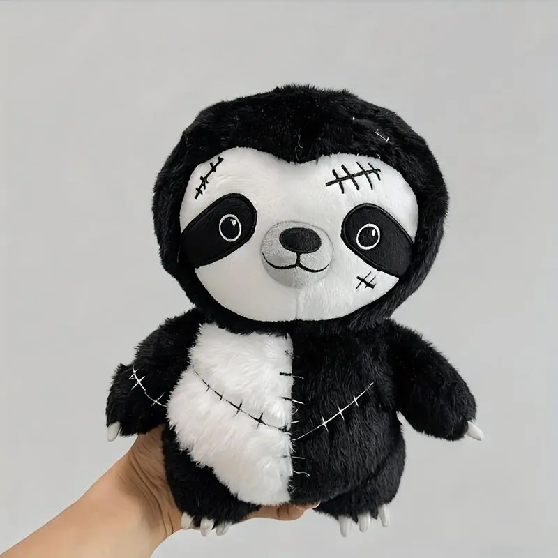 Unisex Cute Sloth Plush Toy - Soft Stuffed Doll with Stripes, Expressive Eyes, Fluffy Ears, Cozy Bedroom & Sofa Home Decor