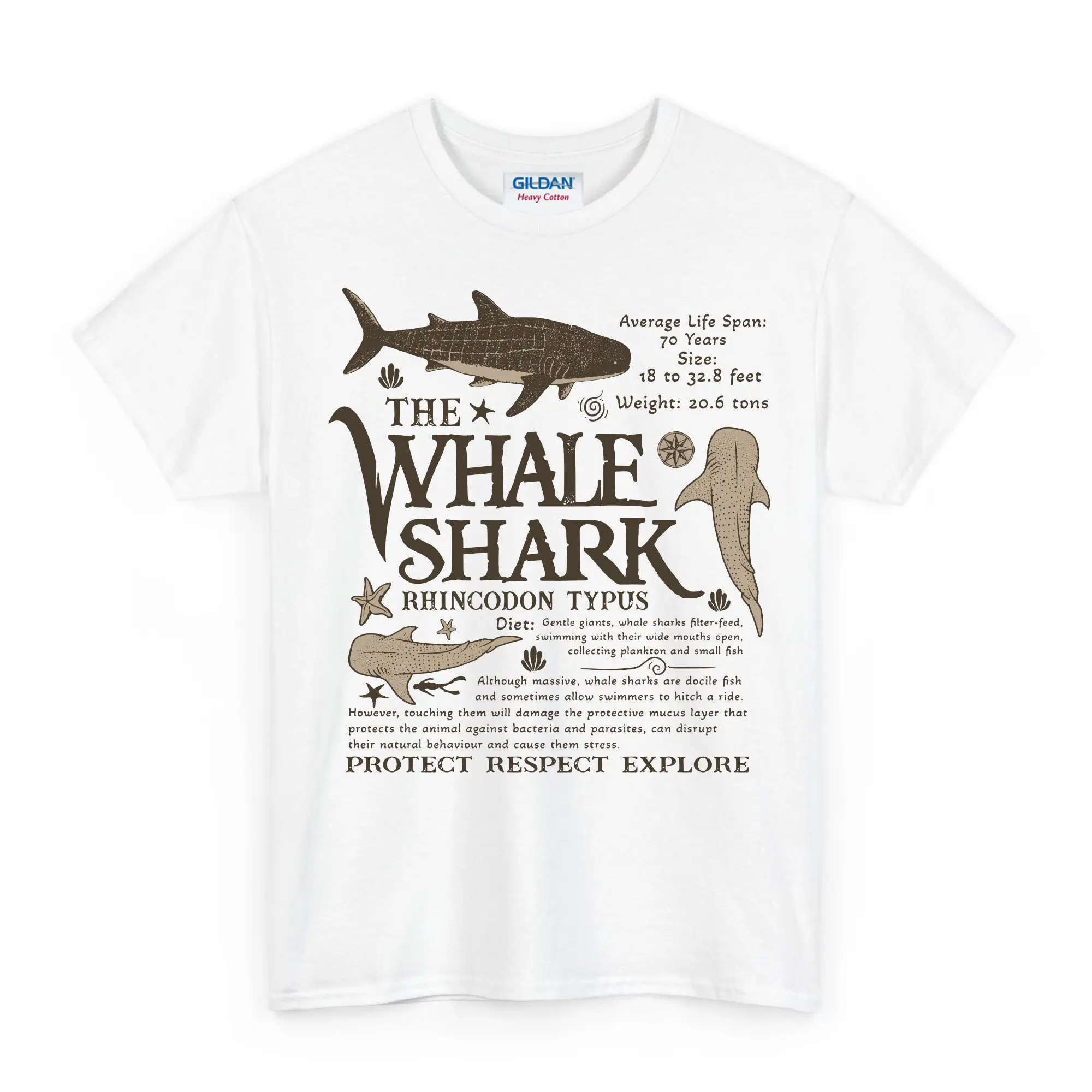Whale Shark Graphic T-Shirt – Bold "Whale Shark" Design with Ocean Facts and Protect Nature Message , Perfect for Ocean Lovers , Unisex Top Cotton Eco-Friendly Tee for Summer , Marine Life Awareness Gift