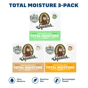 3-Pack Total Moisture Bar Soap - Dr. Squatch Body Care Skin Repair 3-Pack Total Moisture Bar Soap - Dr. Squatch Body Care Skin Repair