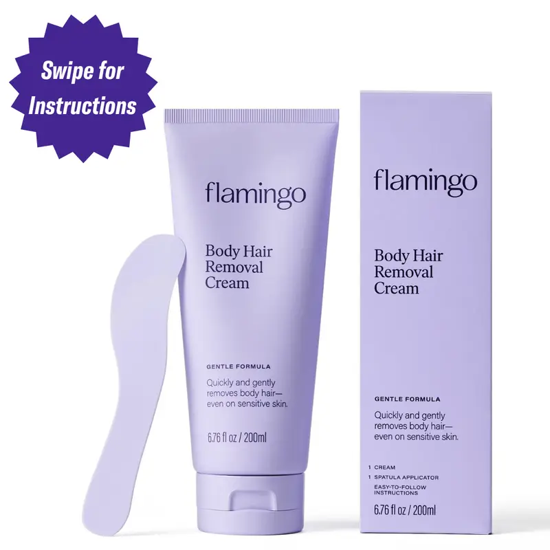 Flamingo 200ml Body Hair Removal Cream, Designed for Sensitive Skin, Unisex Gentle Formula, Smooth Results Last Up to 7 days, Body hair remover for women