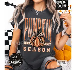 Pumpkin Season Comfort Colors, Trendy Women's Fall Tshirt