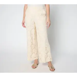 by Stacy London Regular Pull-On Lace Cropped Pant
