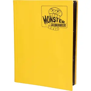 Monster 9 Pocket Trading Card Album- 20 Side Loading, Padded Pages that Hold up to 360 cards - Compatible w MTG, Pokemon & Sport Cards - Matte Yellow