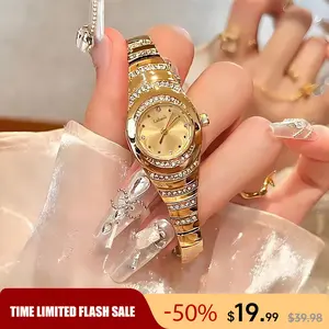 Luxurious Diamond Gold Watch Women’s Watch Elegant, Fashionable Bracelet Style, Waterproof, Adjustable Strap — Top Choice for Gifting