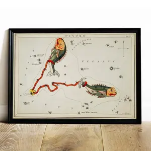 [Sale Up To 50%] Pisces Astrology Print Antique Zodiac Space Art