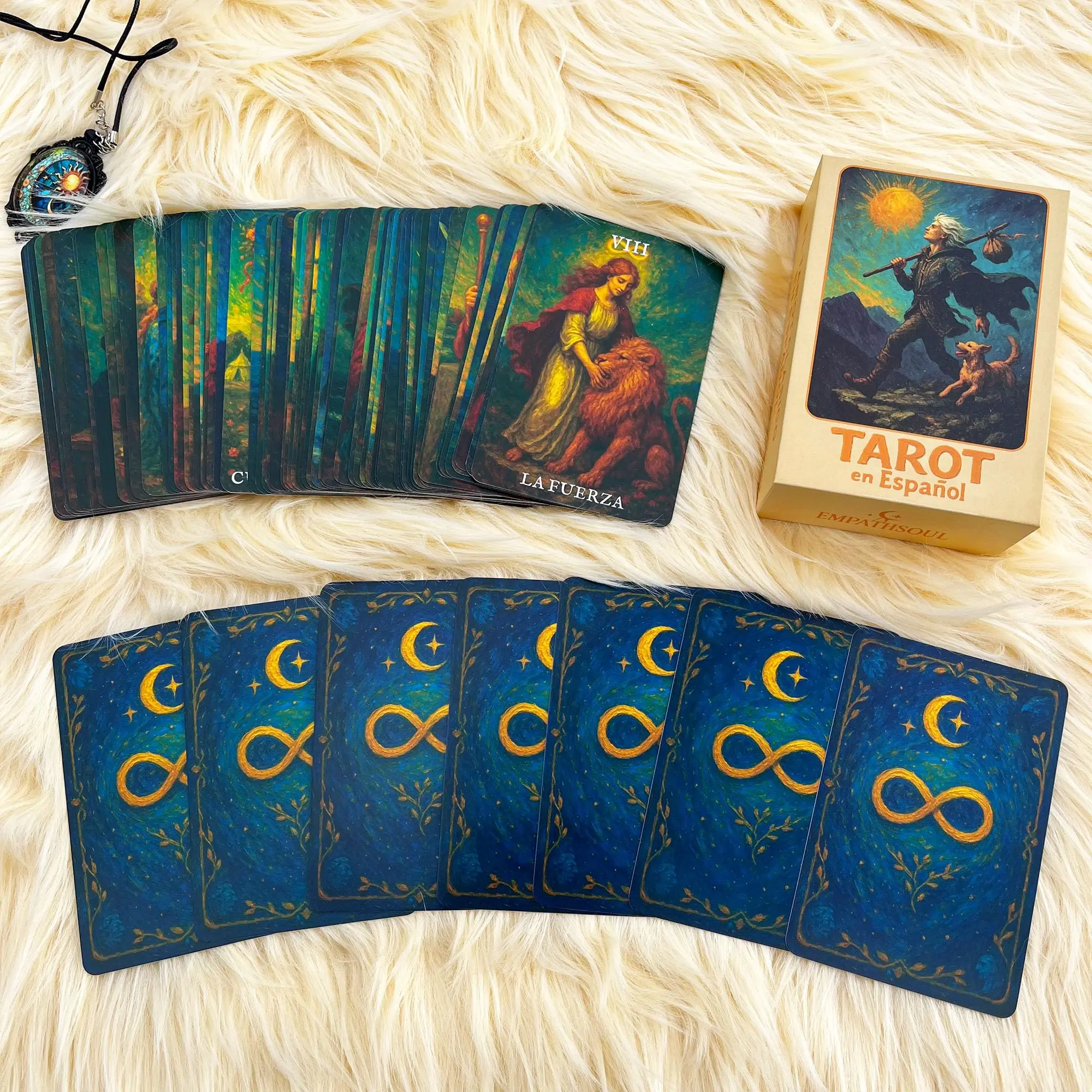 Beginner Tarot Cards in Spanish Language, Introduction to Spanish Tarot Deck, 78 Spanish Tarot Oracle Cards, Durable Tarot Cards, Ideal for Newbies, Tarot Card Set