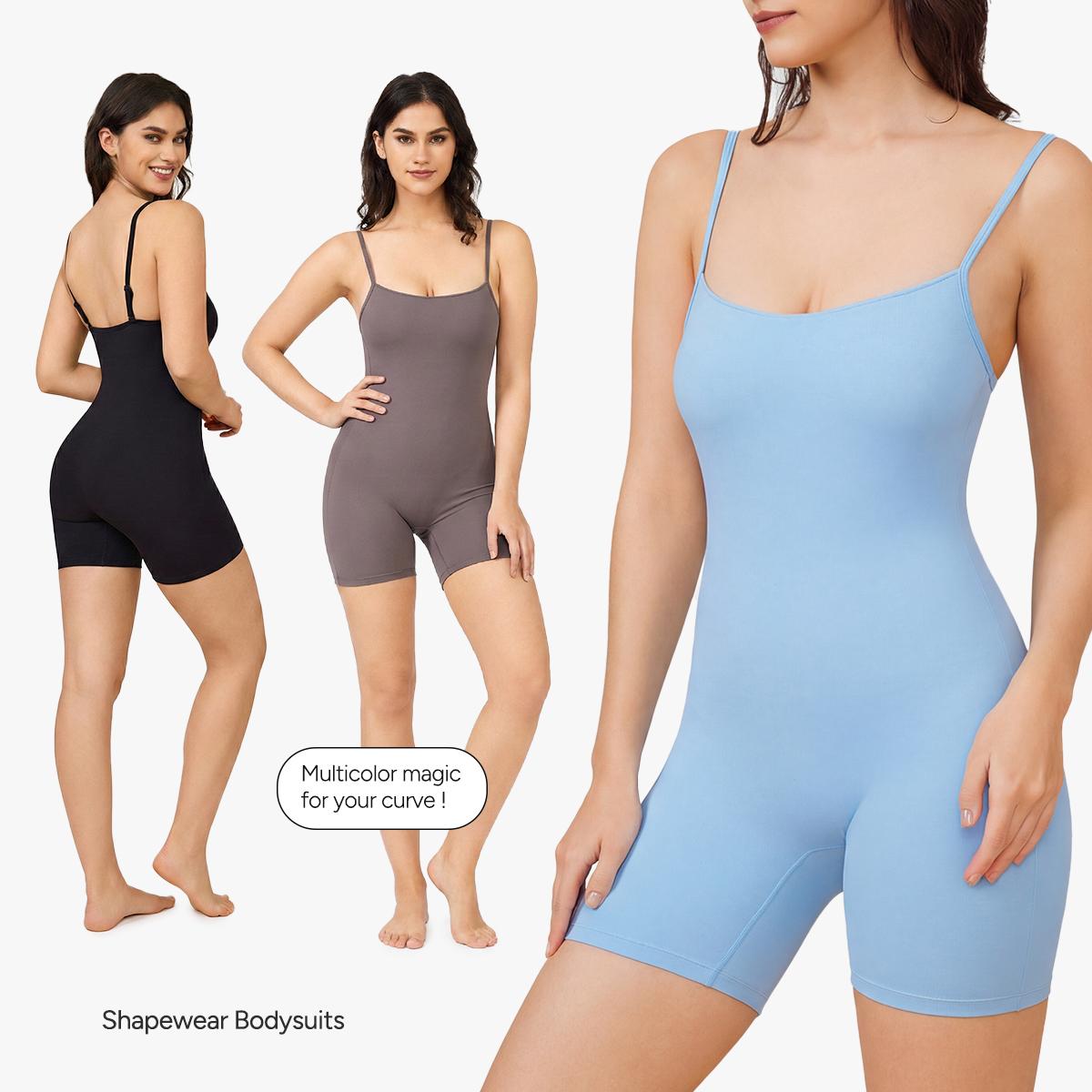 Nebility Women's Bodysuit Shapewear Full Body Stretchy Basic Jumpsuit Sleeveless Compression Fashionable Womenswear