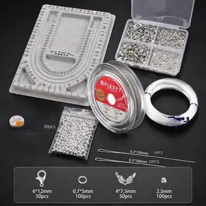 380PCS Crystal Beading Kit DIY Bracelet Material Pack Bead Stringing Tool Set