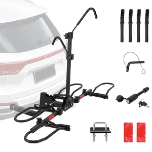 Car Bike Racks for 2 Bikes Heavy Duty Foldable Platform Bike Carrier,150 lbs Capacity Carrier for Standard, Fat Tire,Electric Bicycle Fits SUV Pickup Truck RV Camper - 2 inch Receiver