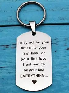 I May Not Be Your First Date Your First Kiss Keychain Couples Love Keyring Gift Boyfriend Mens Keychain Gift for Him