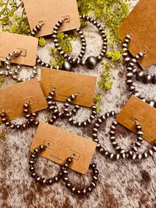 Western Pearl Hoop Earrings