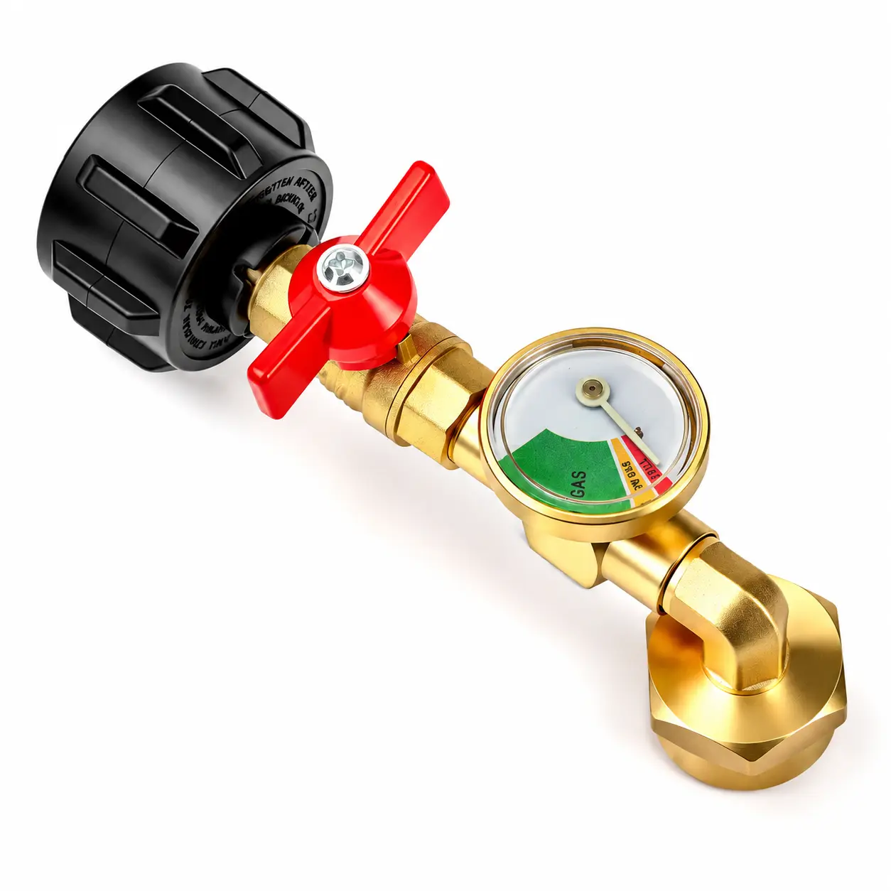 Propane Refill Adapter with Gauge, Valve & Glow Gauge, LP Gas Tanks BBQ Filling Connector Tool for BBQ Grill, Camping - Specialty Kitchen Utensil