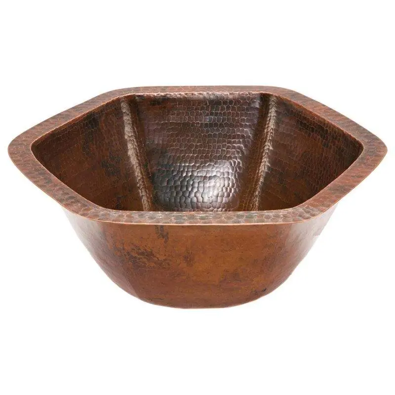 Hexagon Under Counter Hammered Copper Sink