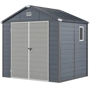 Yitahome 6.3x6.2FT / 7.87x6.2FT Outdoor Resin Storage Shed w/o floor Lockable Doors All-Weather Plastic Shed