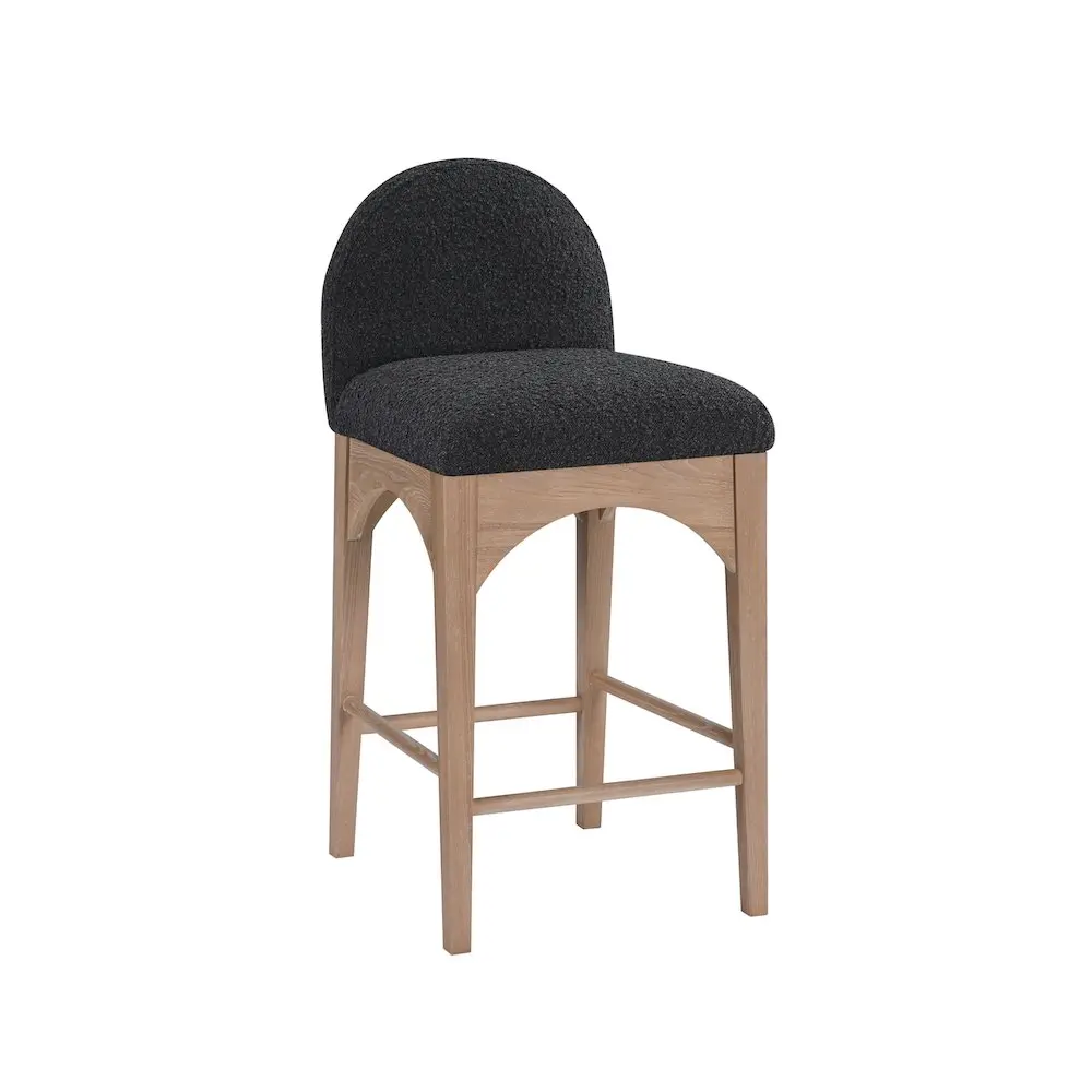 Waldorf Black Boucle Fabric Stool