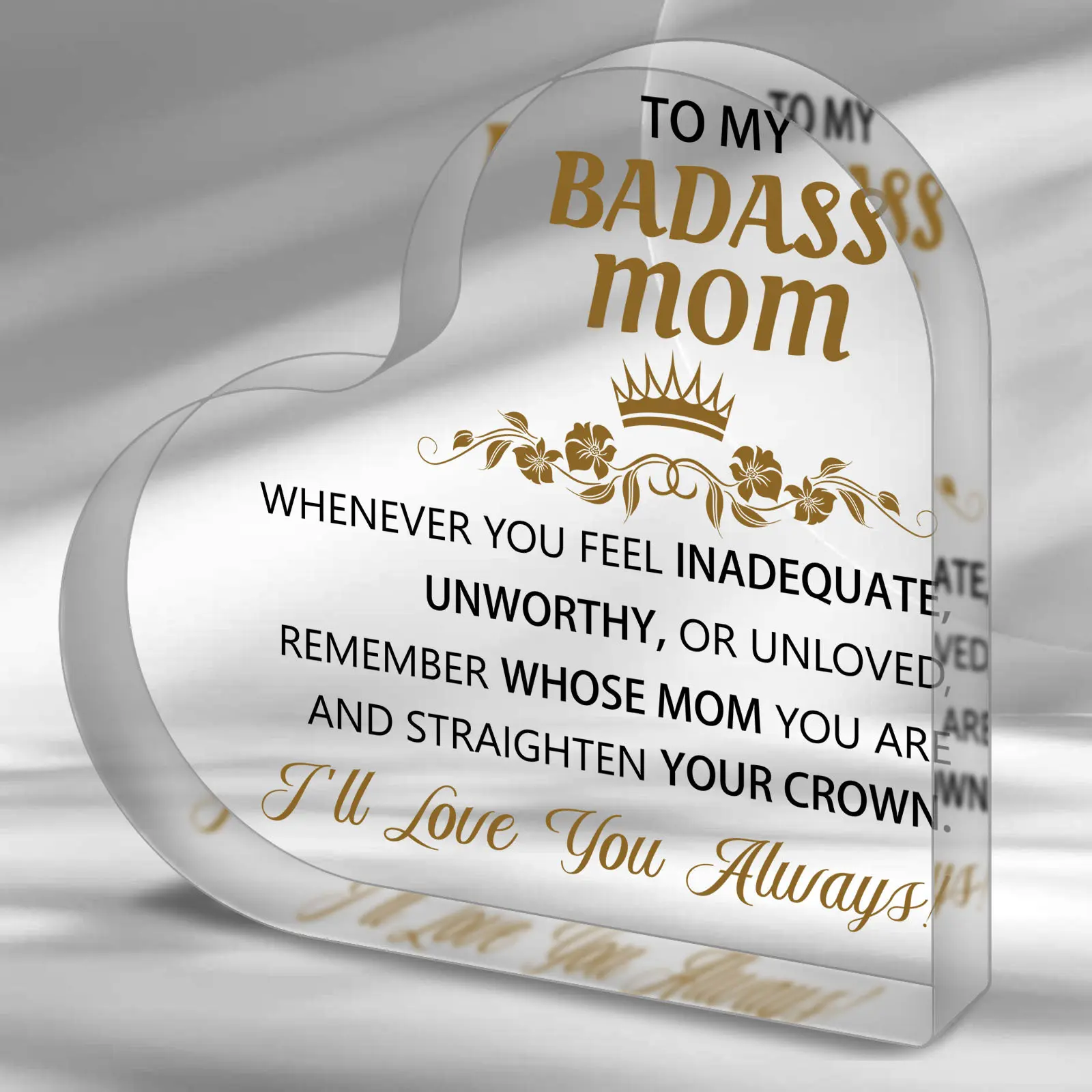 2D 1pc To My Mom Gifts - Best Gifts for Mom Acrylic Puzzle Plaque Desk Decorations for Best Friend Sister Girls Women Birthday Friendship Graduation Mothers Day Gifts Card