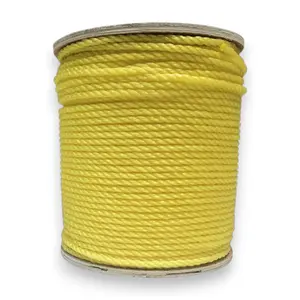 1/4in 3-Strand Polypropylene Rope, Monofilament, 600 ft Length, Yellow