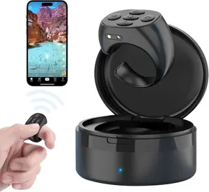Fingertip Wireless Bluetooth Remote Control-Upgrades Remote Tiktok Scrolling Ring Page Turner TIK tok Scrolling Rings for Camera,Bbluetooth Remotes Scrollings Ring (Black)
