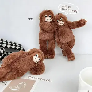 Funny Gorilla Plush Keychain, Cute Stuffed Animal Toy, Bag Decoration, Creative Gift for Friends and Boyfriends, Keychain Kawaii