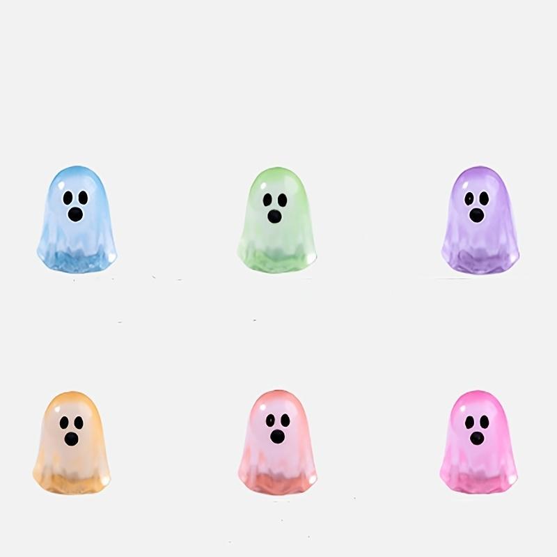 Glow-In-Dark Mini Ghost Figurines (20/50Pcs, Random Colors), Halloween Collectible Miniatures, Home Decor Statues for Desktop & Car Landscape Accents