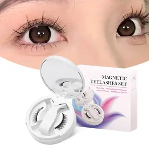 Fox Style Magnetic Eyelashes Natural Camellia Design 3D Thick Magnet Eyelashes No Glue Needed Waterproof Reusable for Women Girls