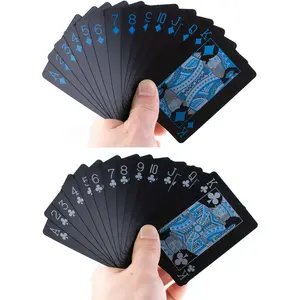 Waterproof PVC Plastic Poker Playing Card Black Table Game Magic Board Creative Durable & Eco-Friendly 63x88mm