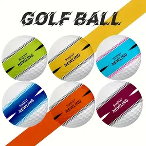 6pcs Mixed Pack Golf Balls Practice Ball 360° Seamless Three-Layer Golf Ball Reduced Air Resistance & Interference Ensures Stable Flight Path Golf Supplies Golf Accessories Suitable for Driving Range & Course  golf accessories