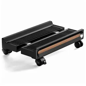 FULKUN PC Stand with Wheels Adjustable Mobile CPU Stand Ventilated Computer Tower Stand for Floor Use Locking Caster Wheels 80LB Load Capacity