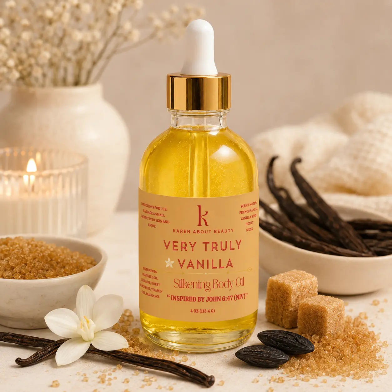 Very Truly Vanilla Silkening Body Oil Body Scented Oil Shimmering Body Oil
