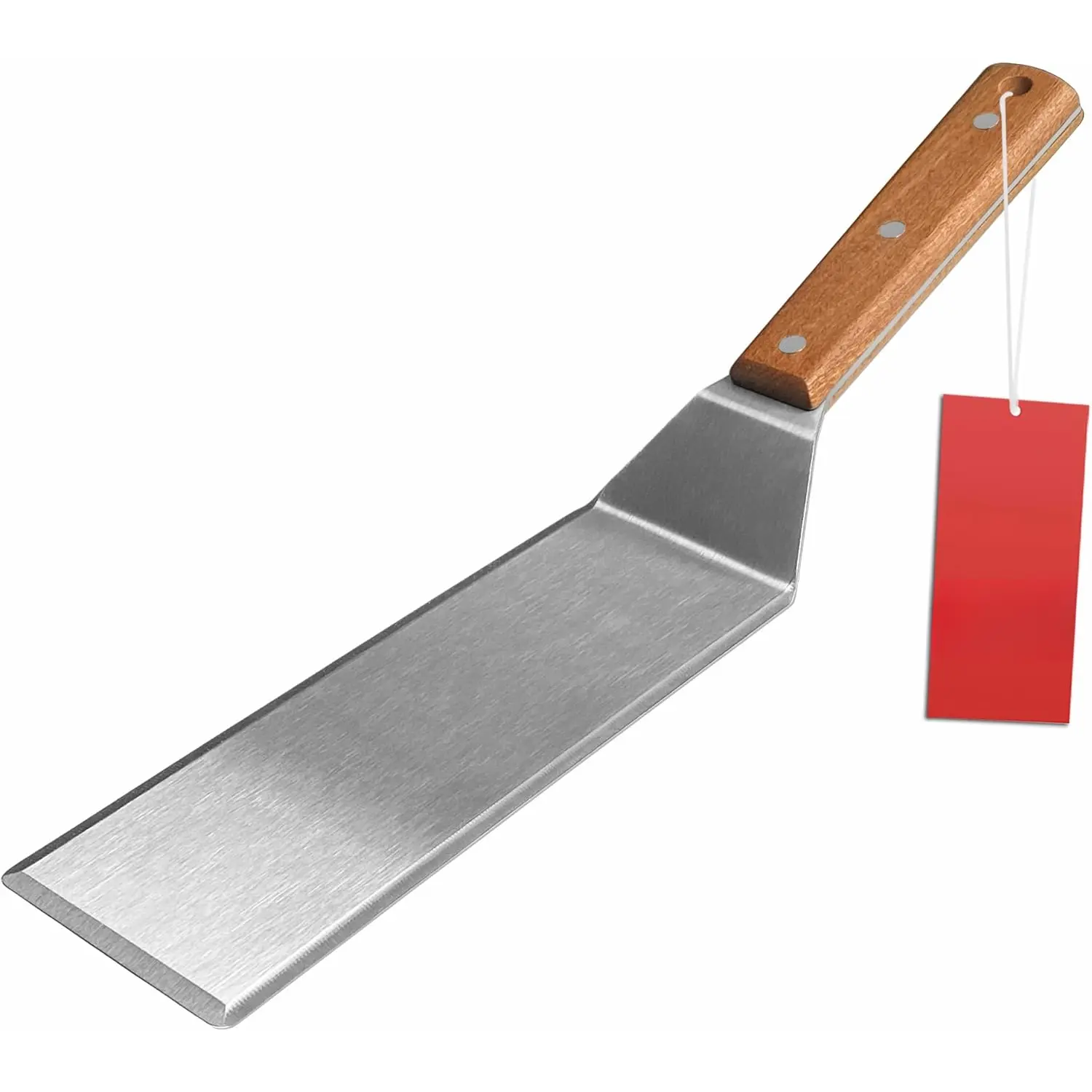 Stainless Steel Metal Spatula, 3x8 Inch Long Griddle Turner Scraper - Hamburger Smasher, Pancake Flipper, BBQ and Flat Top Griddle Tool - Commercial Grade
