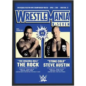 WWE The Rock Stone Cold WrestleMania Poster - Poster Print UnPoster Print Unframe   A3