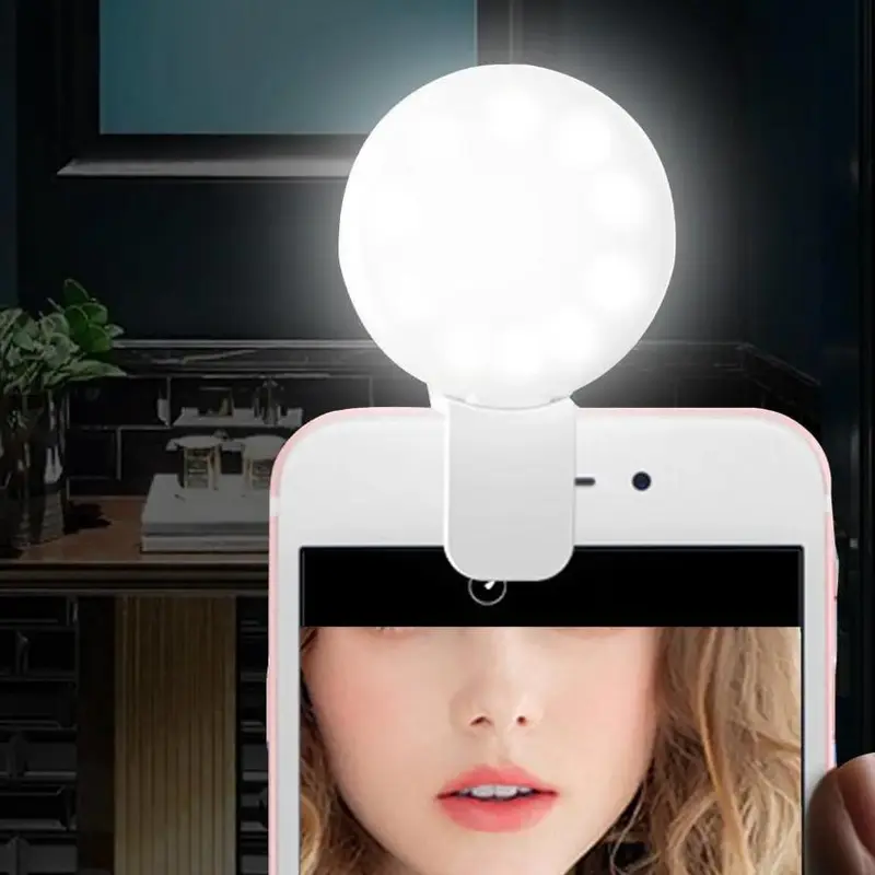 Compact Phone LED Light, Mini LED Fill Light, USB Selfie Ring Light for Cellphone Camera Laptop, Selfie Accessories Fill Lamp, Phone Selfie Light Clip, Portable Selfie Light