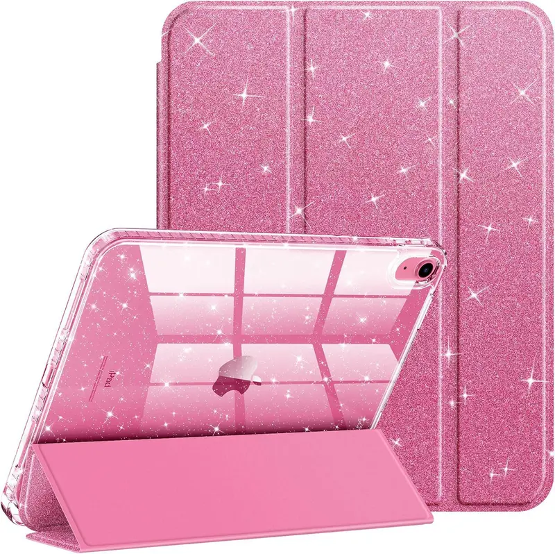 iPad 10th Generation Tablet Case Pink Glitter Design with Stand Feature for Easy Viewing Durable Protection Computer Covers Durable Protection