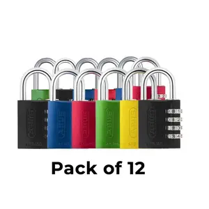 ABUS 145/40 C Aluminum 4-Dial Resettable Padlock, Multi-Pack of 12