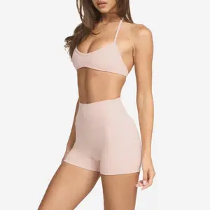 New Women's Yoga Tank Top - Built-in Pads, "Naked-Feel" Fabric, High-Stretch, Quick-Drying - Halter-Style Sports Bra for Fitness & Training