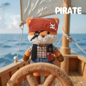 Pirate Fox Plush Toy, Symbolizing Courage, Sea Adventure Small Fox Doll, Perfect Holiday Gift, Soft and Cuddly, Ideal for Kids