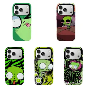 Invader Z1m GIR Cute Cartoon Phone for iPhone 11/12/13/14/15/16/17 series and Samsung S21-S26 series.Perfect for Her/Him Girly Phone Caseslovely gift