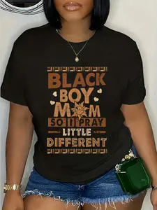 100% Cotton Black Boy Black Mothers Day Mom So I Pray Little Different T-Shirt