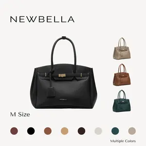NEWBELLA Miranda M Size Top Handle Tote Bag- 13-Inch Laptop Work Bag with Organizer, Adjustable Crossbody Strap, Convertible Vegan Leather Handbag for Office, Travel and Everyday Use