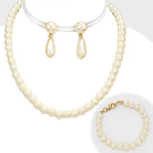 Wedding Jewelry | Cream Pearl Necklace Set | 203326
