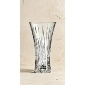 Crystal Clear Glass Vase 12 Inch, Tall Modern Large Vase for Home Office Decor, Glass Flower Vase for Dining Table Centerpieces, Elegant Wedding and Birthday Gift, Reusable Decorative Vase for Living Room