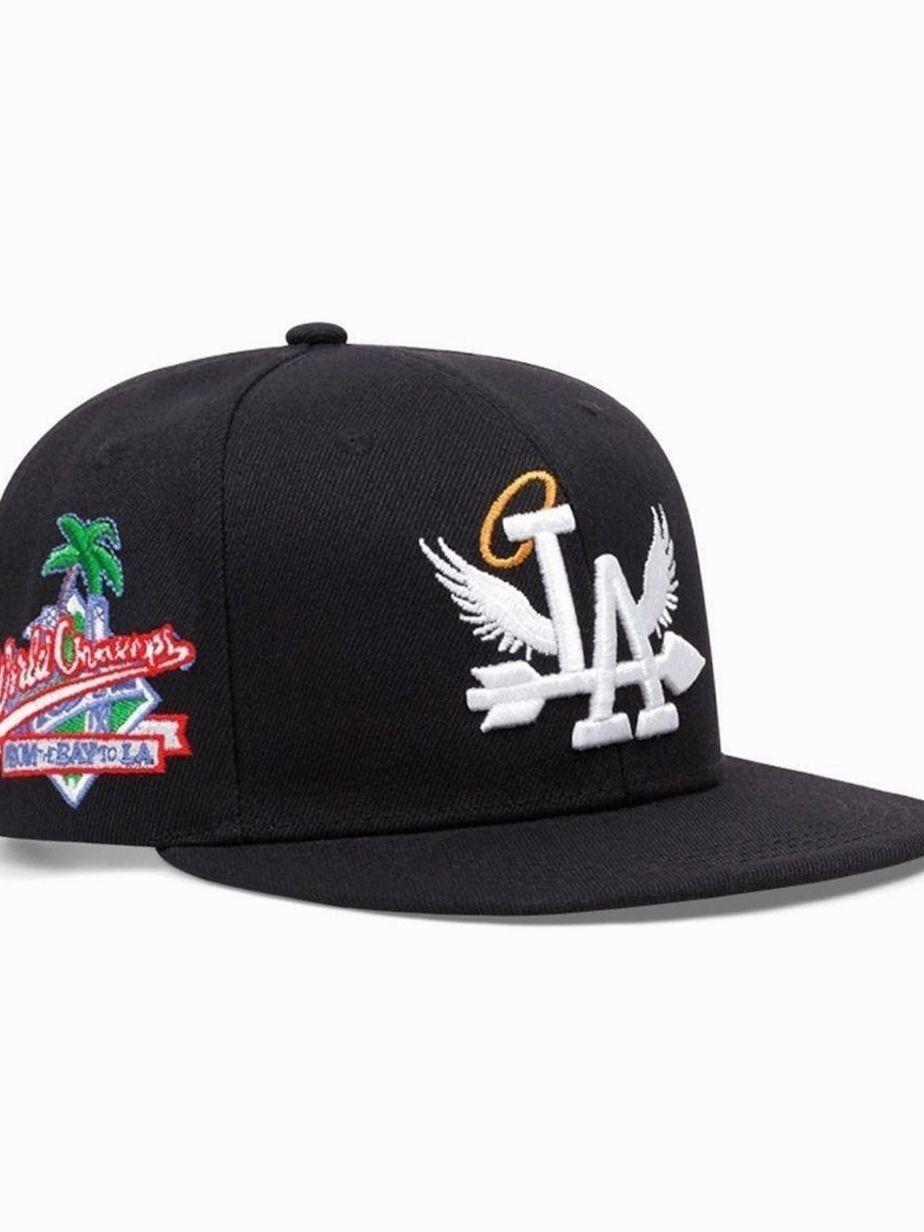 2026 New Personalized Creative Baseball Hat LA Wings Side Coconut Embroidered Skateboarding Hat Street Fashion Hip Hop Hat Outdoor Leisure Sports Sunshade Hat Daily Commuter Decorative Hat Male Female Same Style Flat Edge Hat