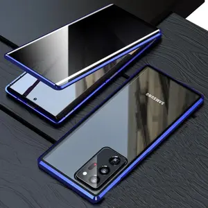 Privacy Protection Double-Sided Tempered Glass Magnetic Phone Case For Samsung Galaxy S25 24 23 Ultra 21 20 Note 20 Ultra A56 55 36 26 Cover
