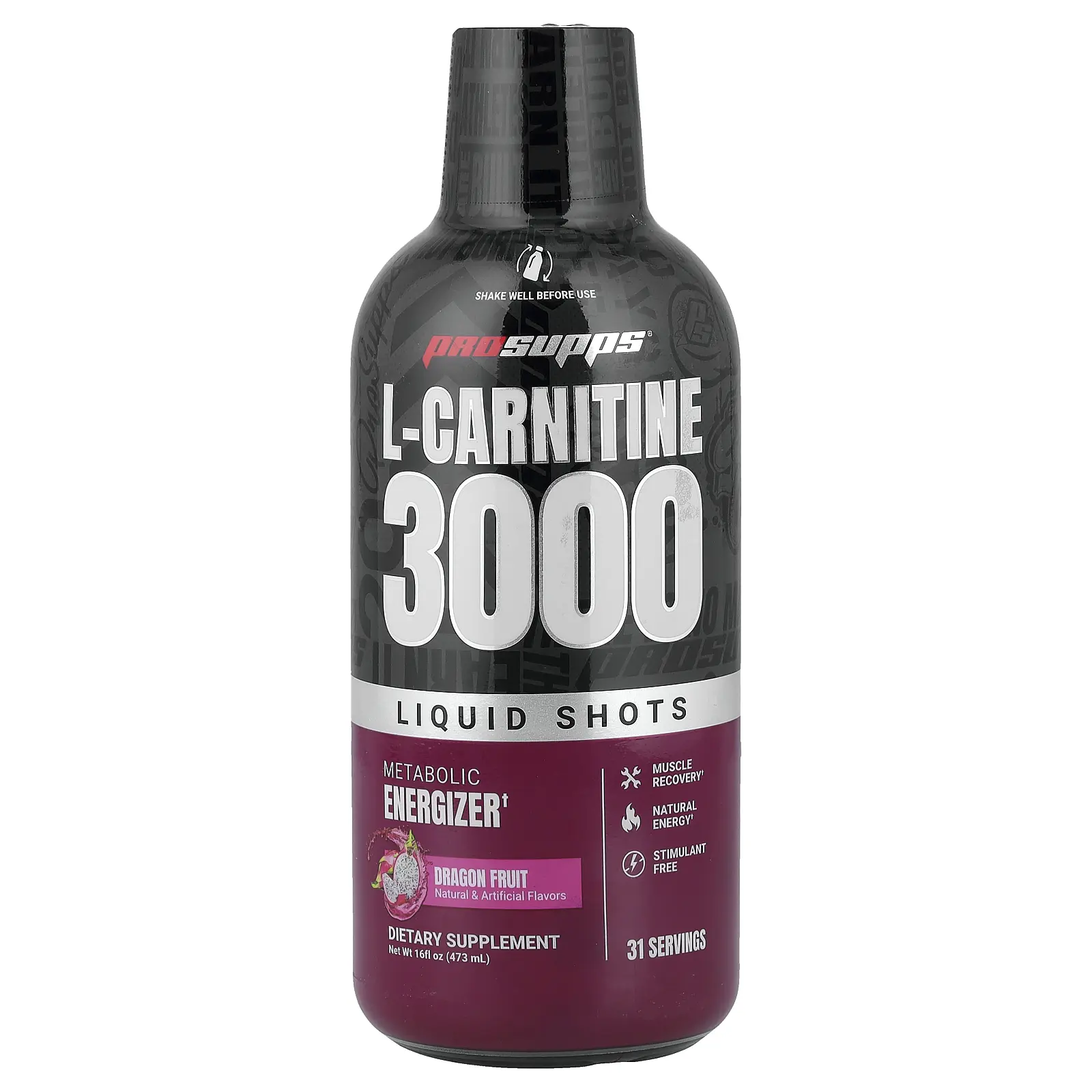 ProSupps L-Carnitine 3000, Liquid Shots, Dragon Fruit, 16 fl oz (473 ml)